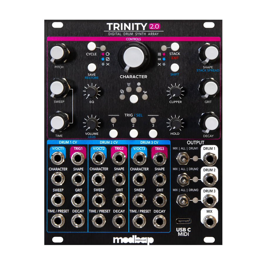Trinity Array Modbap Modular Trinity 2.0 Digital Drum Synth Array for Eurorack ...