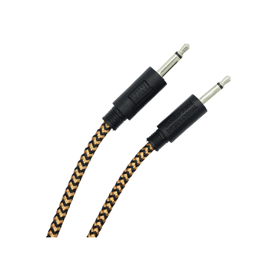 WWI 3.5mm Braided Patch Cable 5/pk - Black/Gold