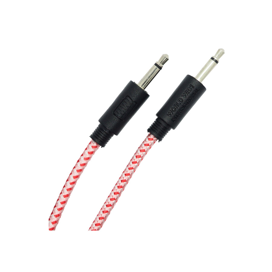 WWI 3.5mm Braided Patch Cable 5/pk - Red/White/PInk