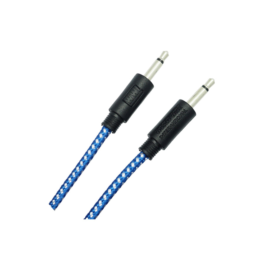 WWI 3.5mm Braided Patch Cable 5/pk - Blue/White